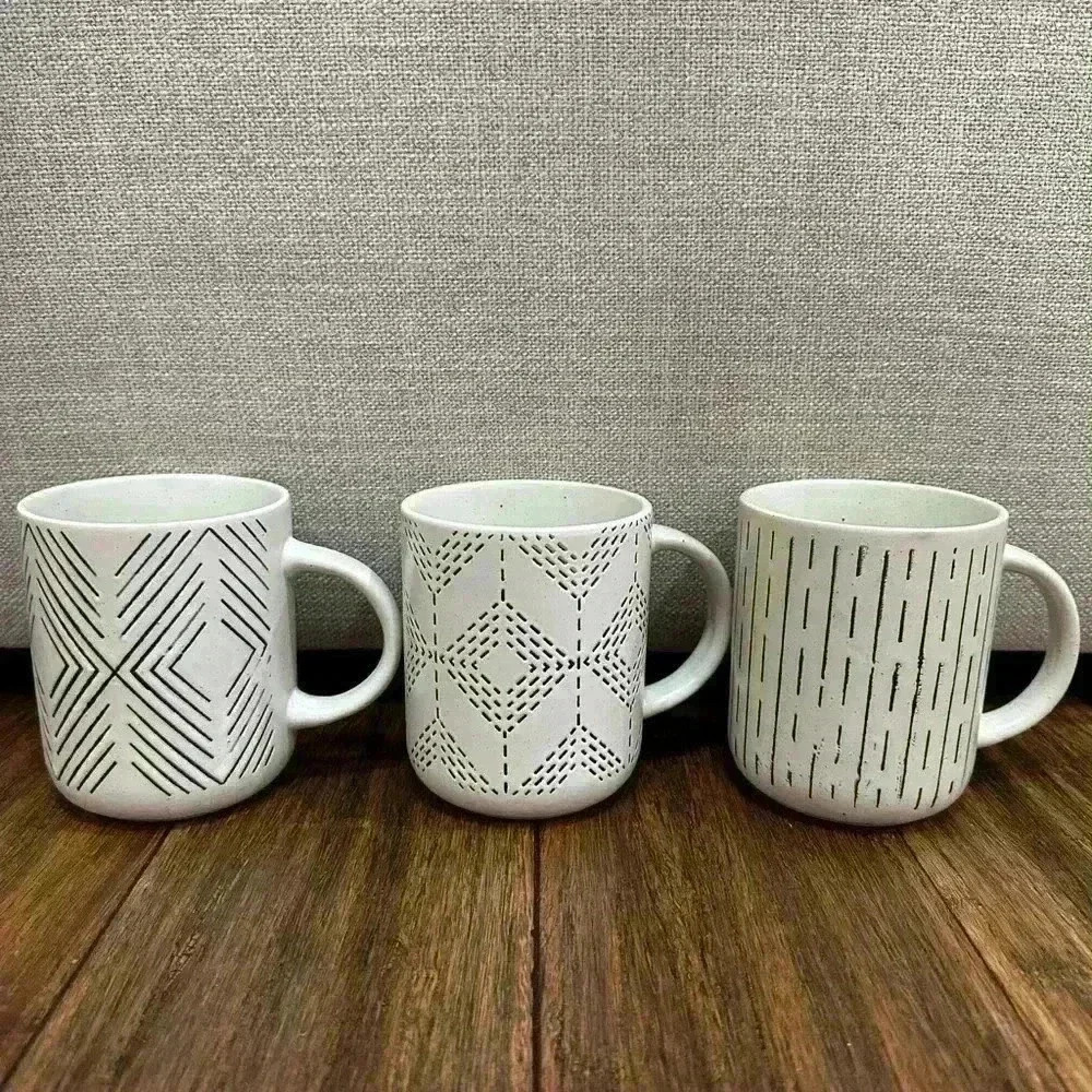 Stoneware Mugs - set of 3 - Brand New